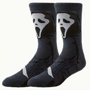 Scream Themed Black and White Casual Socks